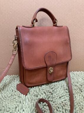 Coach | Bags | Coach Fuchsia Pink Brown Turn Lock Legacy Mini